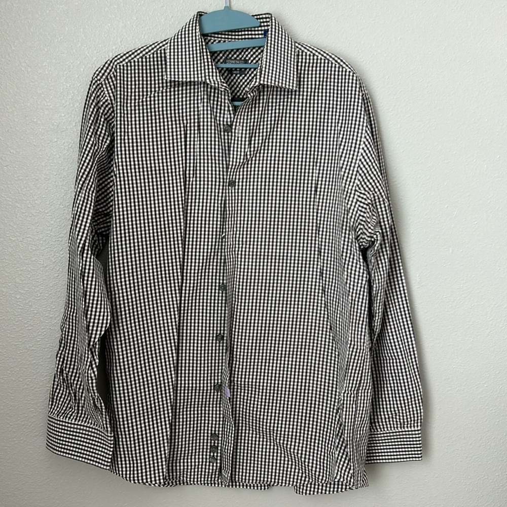Kenneth Cole Reaction long sleeve checkered dress shirt